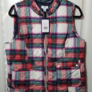 Crown & Ivy Printed Sleeveless puffer vest L